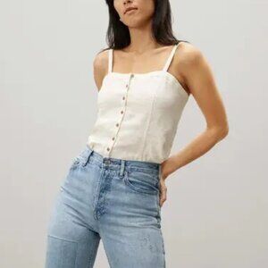 Everlane The Linen Picnic Top - Size 8, 100% Linen